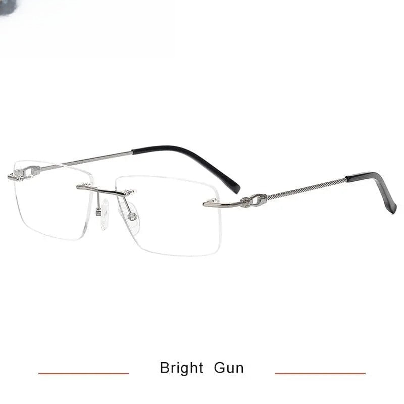 Unisex Square Rimless Titanium Prescription Glasses Kr8661 — view 4 | Rx Spectacle