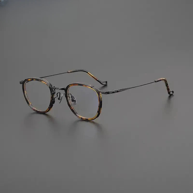 Unisex Square Full Rim Titanium Prescription Glasses 778416 — view 5 | Rx Spectacle