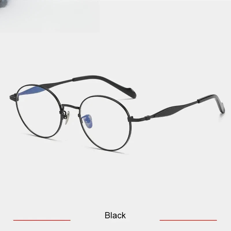 Unisex Round Full Rim Titanium Prescription Glasses 46058 — view 3 | Rx Spectacle