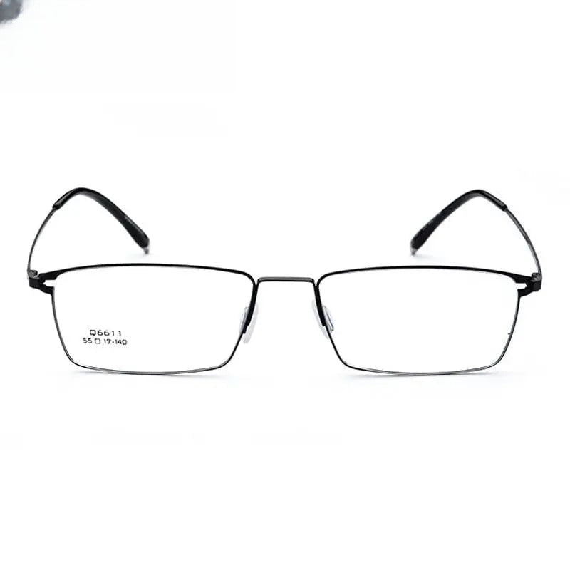 Men's Square Full Rim Titanium Prescription Glasses 6611 — view 8 | Rx Spectacle