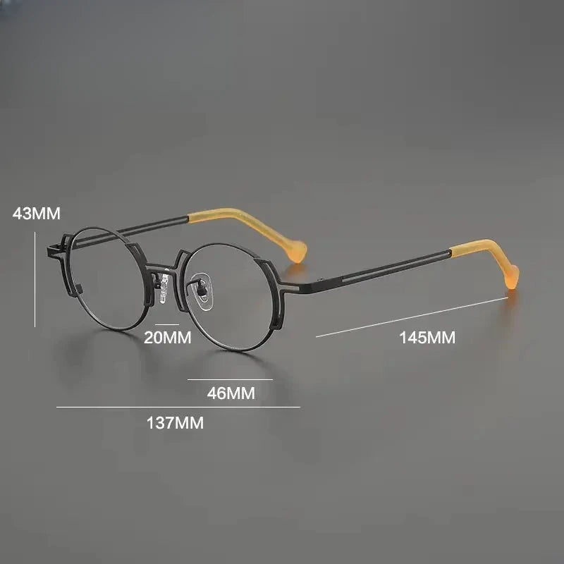 Women's Round Full Rim Titanium Prescription Glasses G85858 — view 2 | Rx Spectacle