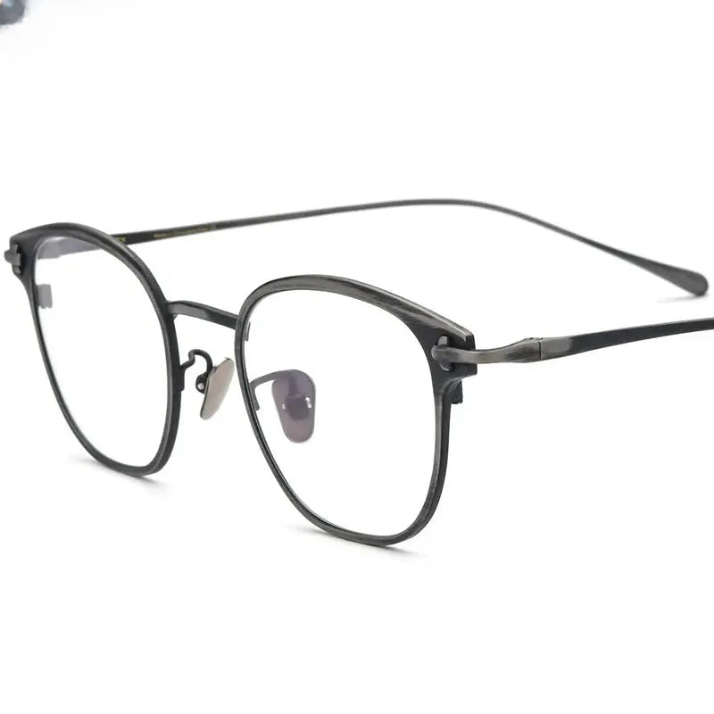 Unisex Square Full Rim Titanium Prescription Glasses 314211 — view 4 | Rx Spectacle