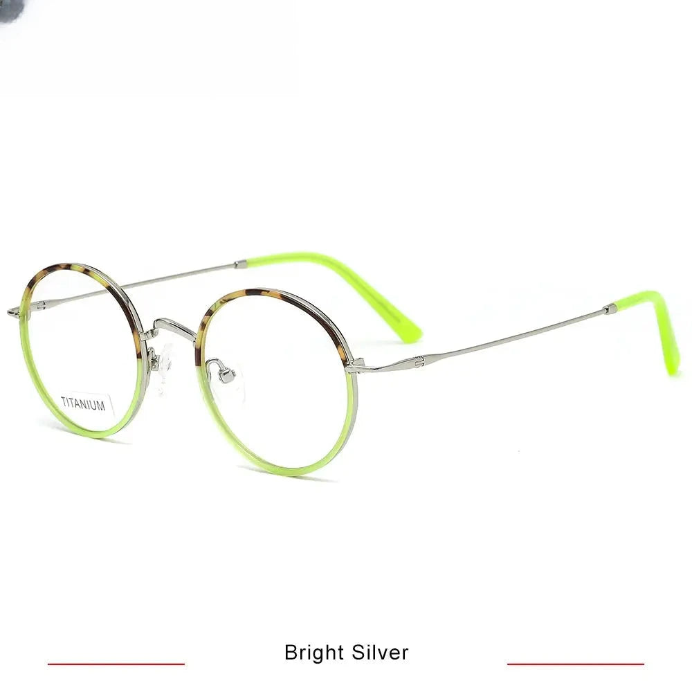 Women's Round Full Rim Titanium Prescription Glasses 416036 — view 5 | Rx Spectacle