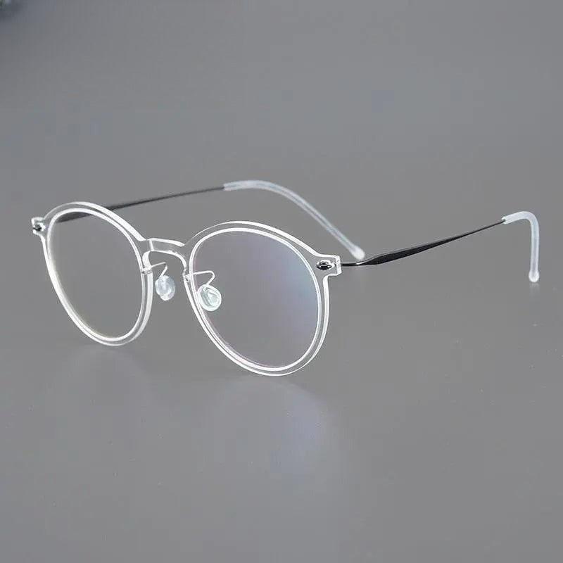 Unisex Round Full Rim Titanium Prescription Glasses Gxyj955 — view 8 | Rx Spectacle