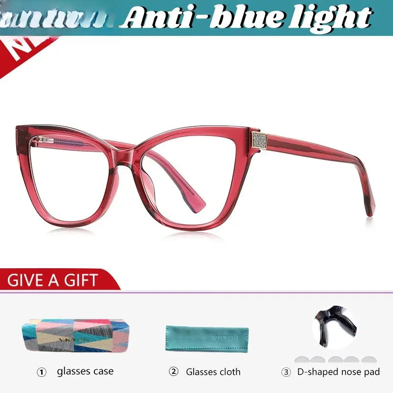 Women's Butterfly Full Rim Titanium Reading Glasses 512278 — view 3 | Rx Spectacle