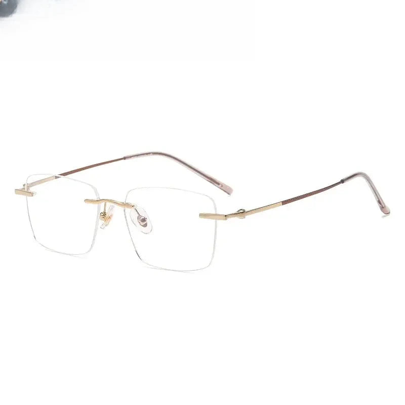Women's Polygon Rimless Titanium Prescription Glasses 60927 — view 5 | Rx Spectacle