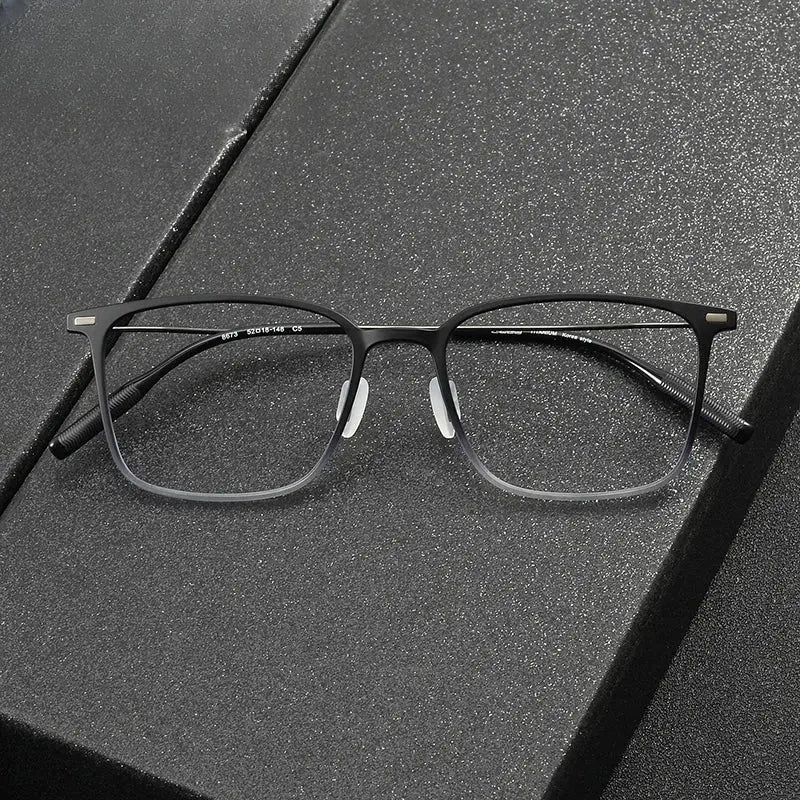 Women's Square Full Rim Titanium Prescription Glasses 368673 — view 1 | Rx Spectacle