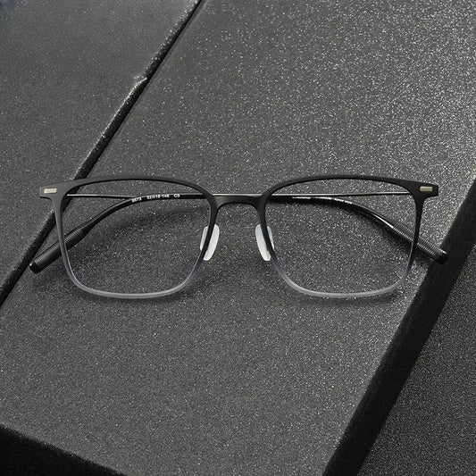 Women's Square Full Rim Titanium Prescription Glasses 368673 — view 1 | Rx Spectacle