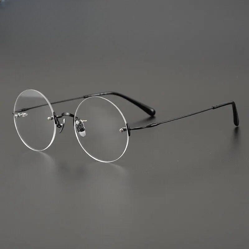 Unisex Round Rimless Titanium Prescription Glasses Gxyj647 — view 7 | Rx Spectacle