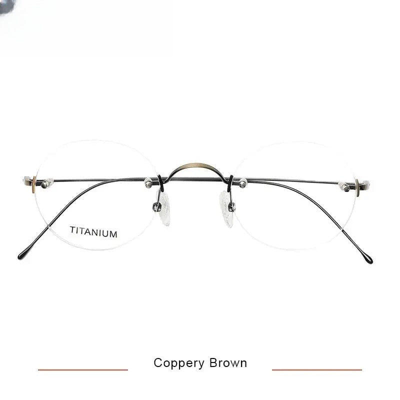 Unisex Round Rimless Titanium Prescription Glasses Kr16035 — view 6 | Rx Spectacle