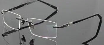 Men's Rectangular Rimless Titanium Prescription Glasses 58103 — view 3 | Rx Spectacle