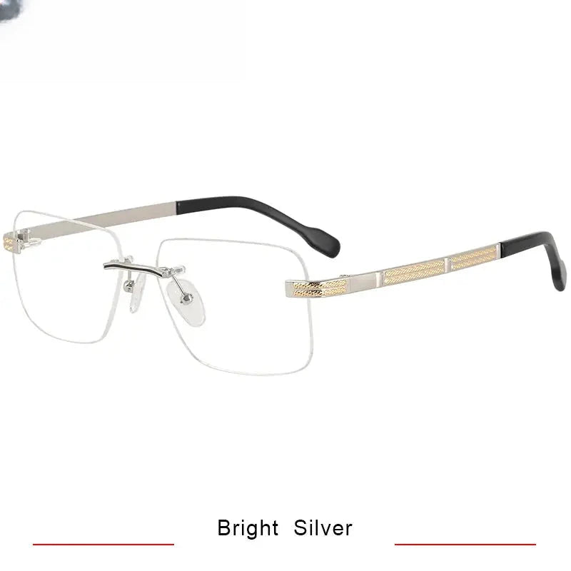 Women's Square Rimless Titanium Prescription Glasses 50120 — view 3 | Rx Spectacle