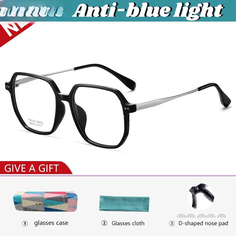 Men's Square Full Rim Titanium Reading Glasses 638003 — view 3 | Rx Spectacle