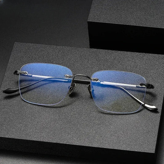Women's Square Rimless Titanium Prescription Glasses 380956 — view 1 | Rx Spectacle