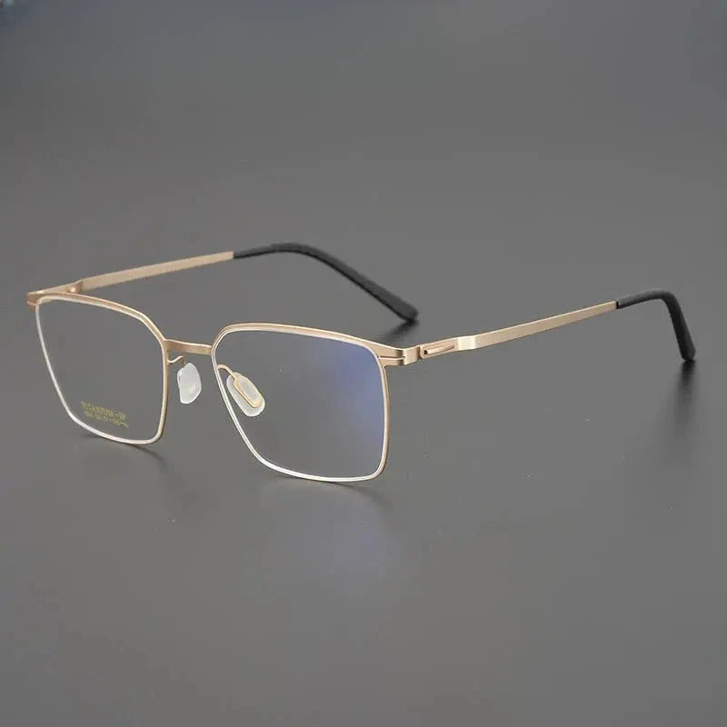 Unisex Square Semi-Rimless Titanium Prescription Glasses 69903 — view 5 | Rx Spectacle