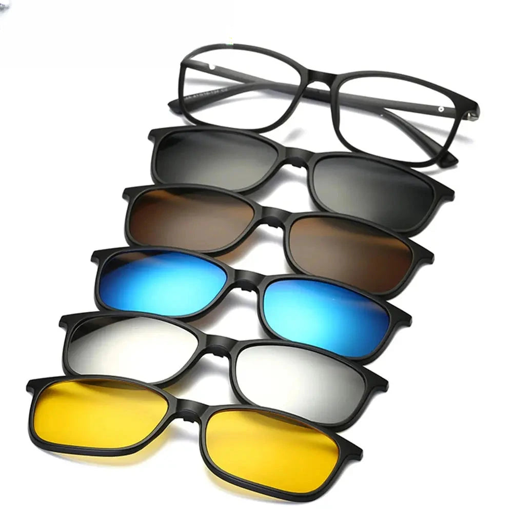 Unisex Square Full Rim TR90 Clip-On Prescription Glasses 2263/64 — view 1 | Rx Spectacle