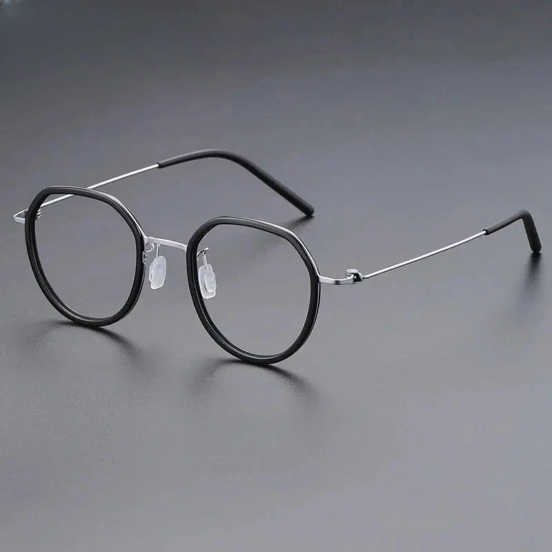 Women's Oval Full Rim Titanium Flat Top Prescription Glasses 699855 — view 3 | Rx Spectacle