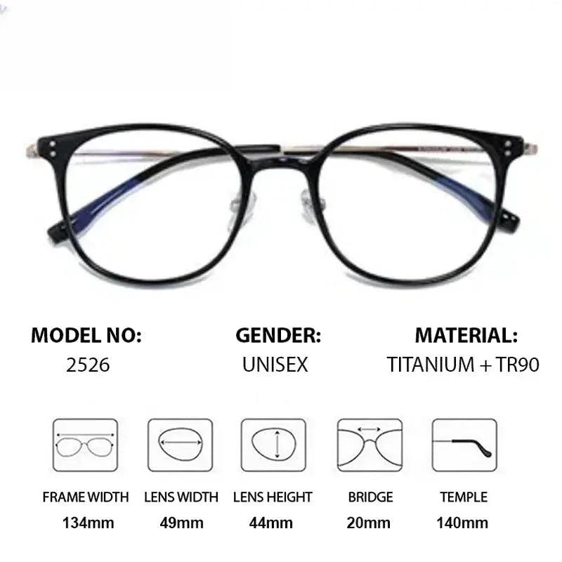 Women's Round Full Rim Titanium Prescription Glasses 402526 — view 2 | Rx Spectacle