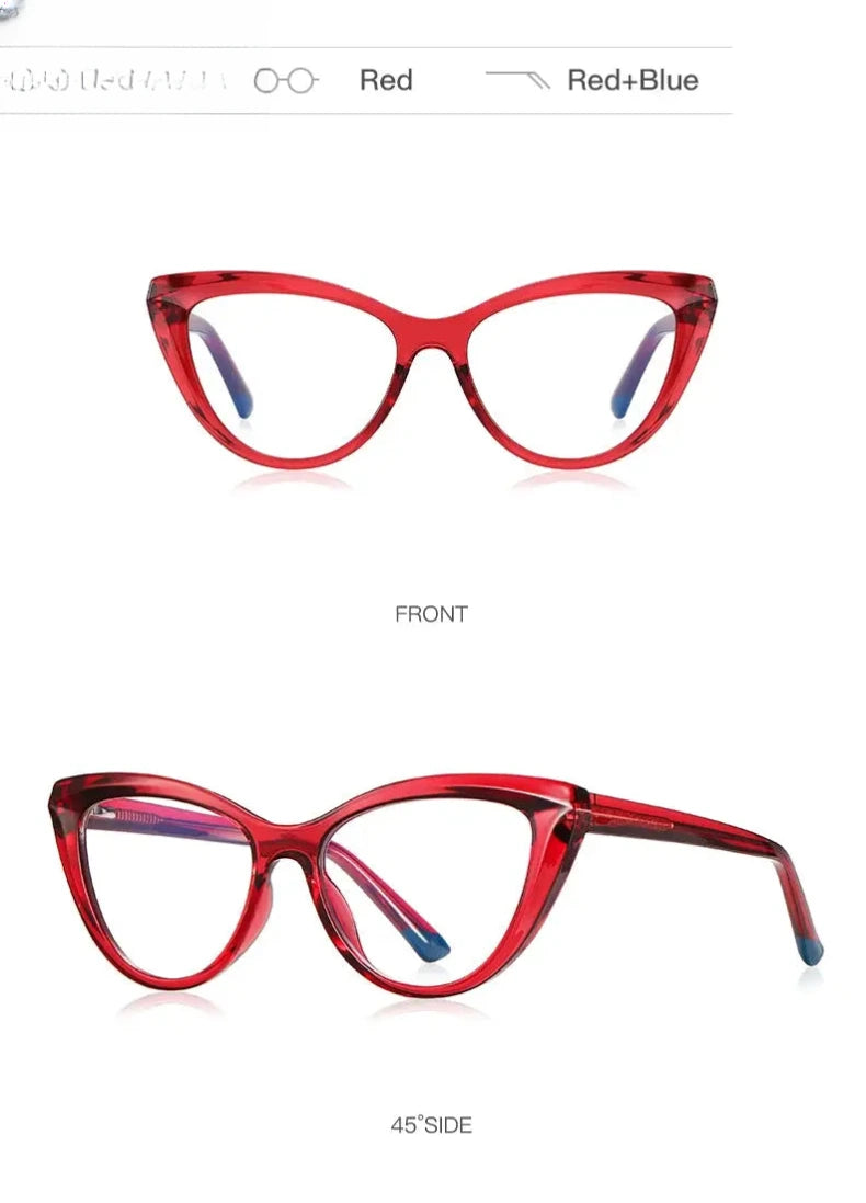 Women's Cat Eye Full Rim Reading Glasses Pfd2152 — view 19 | Rx Spectacle