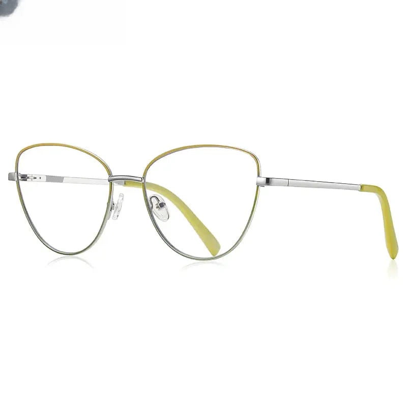 Women's Cat Eye Full Rim Stainless Steel Reading Glasses 3083 — view 9 | Rx Spectacle