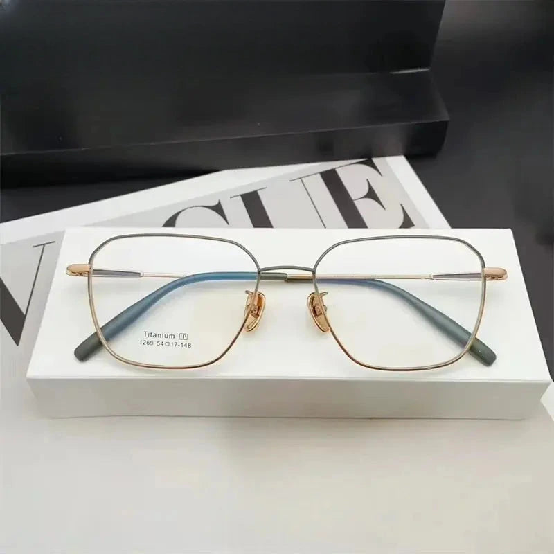 Unisex Polygon Full Rim Titanium Prescription Glasses 611269 — view 5 | Rx Spectacle