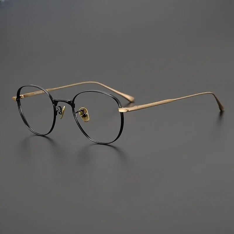 Unisex Round Full Rim Titanium Prescription Glasses Gxyj988 — view 2 | Rx Spectacle