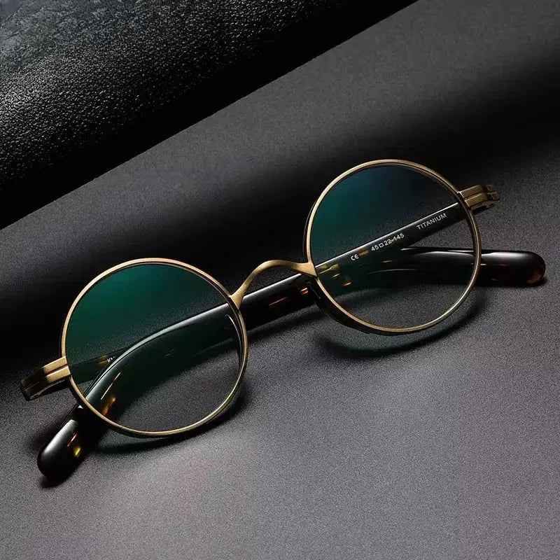 Women's Round Full Rim Titanium Prescription Glasses 91101 — view 1 | Rx Spectacle
