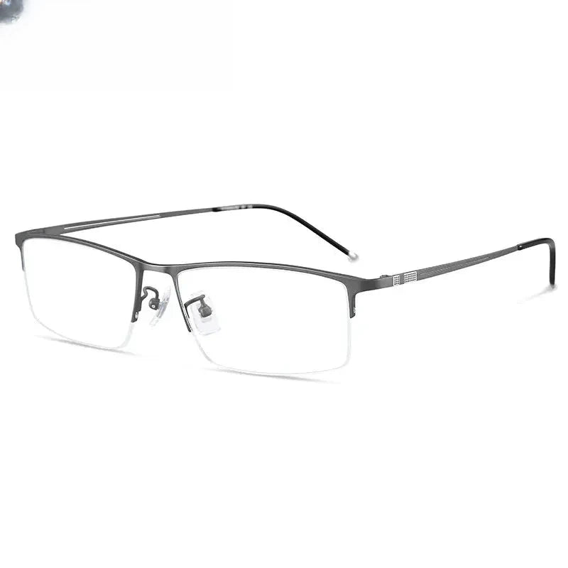 Men's Browline Semi-Rimless Titanium Prescription Glasses 99070 — view 3 | Rx Spectacle