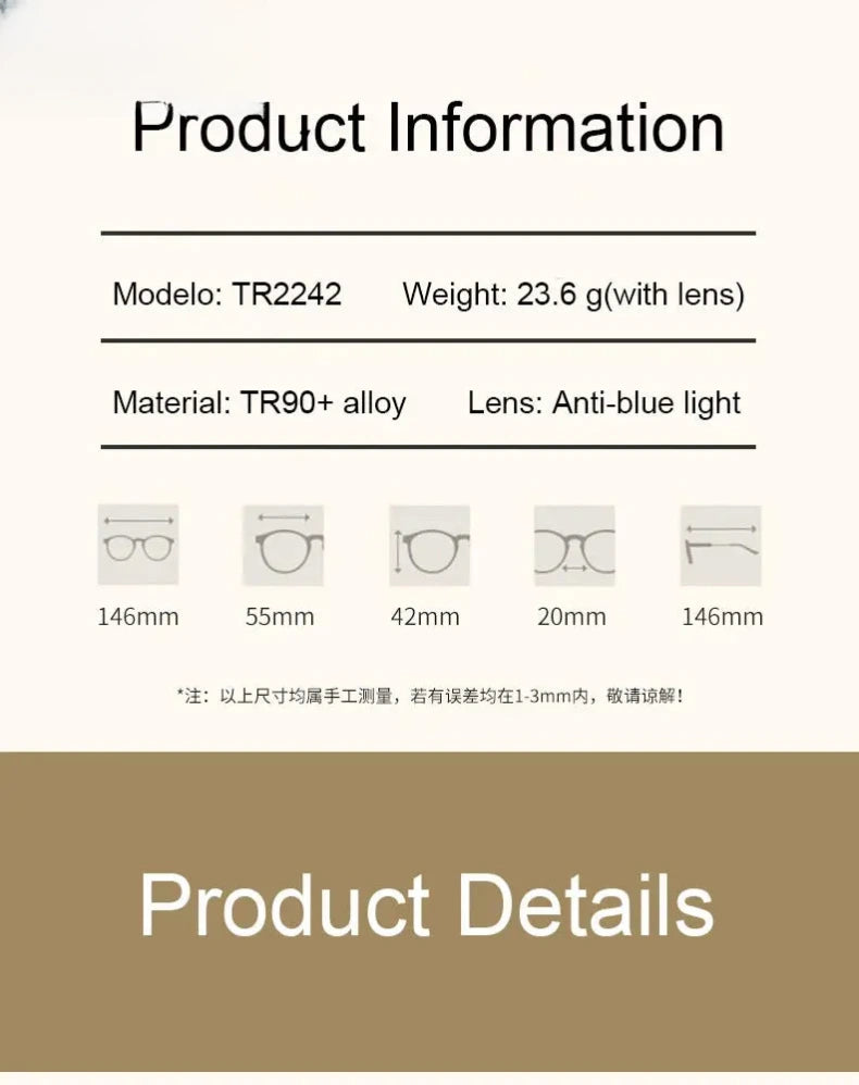 Unisex Square Semi-Rimless Titanium Reading Glasses 2242 — view 11 | Rx Spectacle