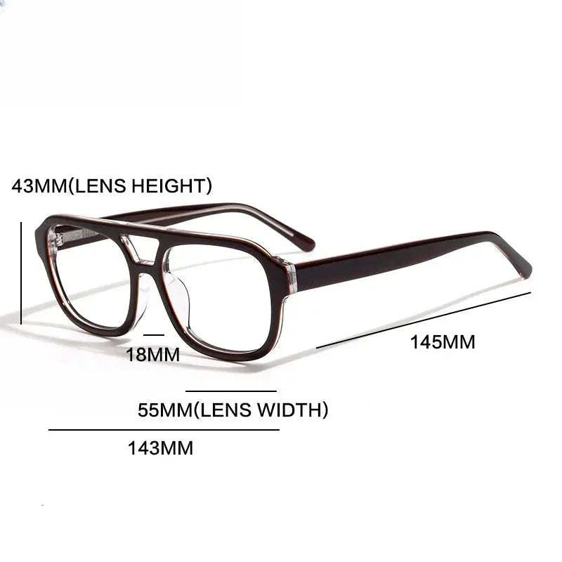 Unisex Square Full Rim Acetate Double Bridge Prescription Glasses Gx1515 — view 5 | Rx Spectacle