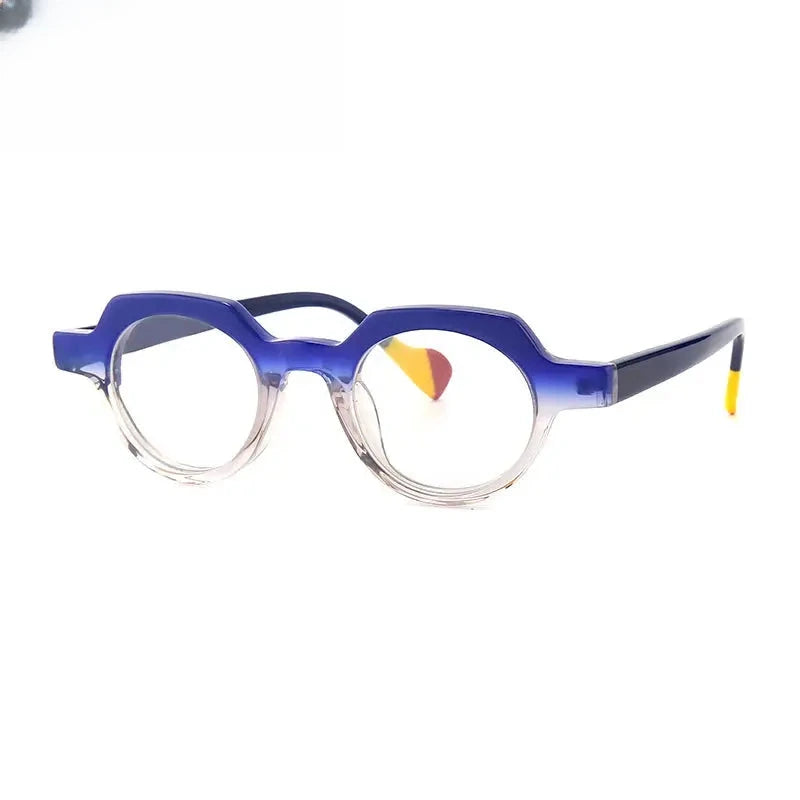Women's Oval Full Rim Acetate Flat Top Prescription Glasses G56026 — view 5 | Rx Spectacle