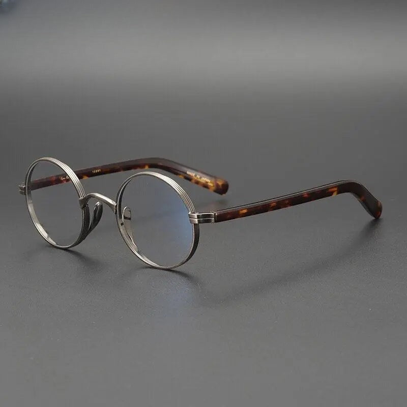 Unisex Round Full Rim Titanium Prescription Glasses Gxyj47 — view 11 | Rx Spectacle