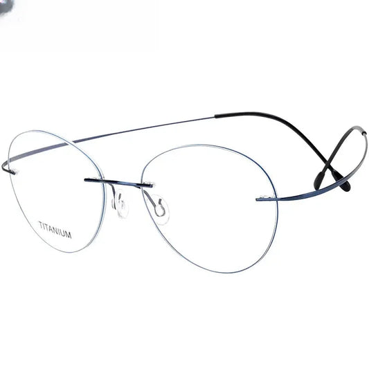 Unisex Oval Rimless Titanium Prescription Glasses 36019 — view 1 | Rx Spectacle