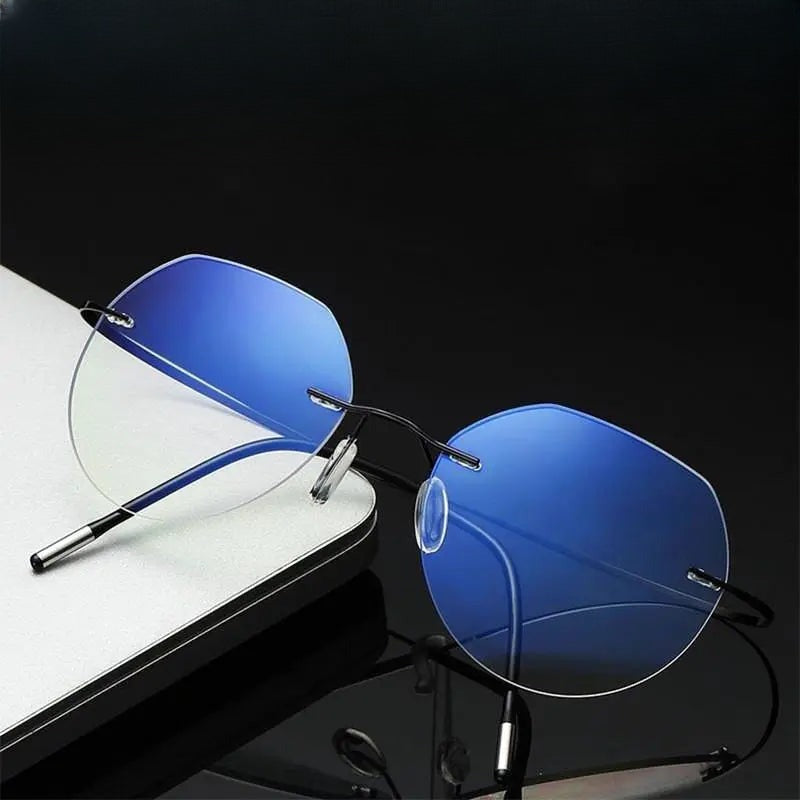 Unisex Polygon Rimless Titanium Prescription Glasses 6001-6002 — view 1 | Rx Spectacle