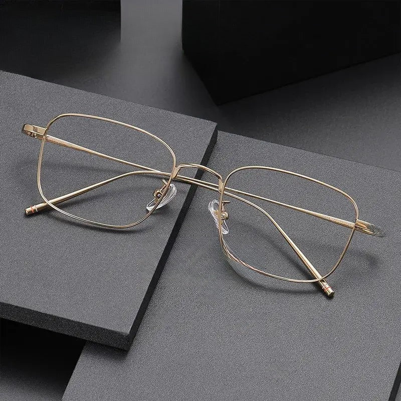 Unisex Polygon Full Rim Titanium Oversized Prescription Glasses 27268 — view 1 | Rx Spectacle