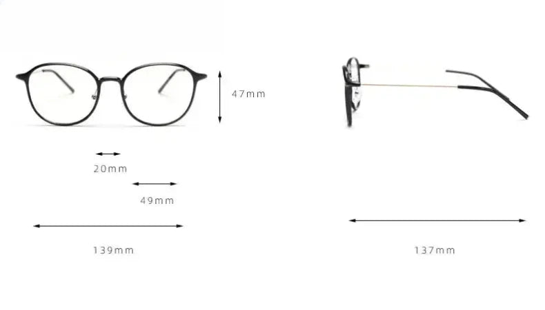 Women's Round Full Rim Titanium Prescription Glasses 718276 — view 2 | Rx Spectacle