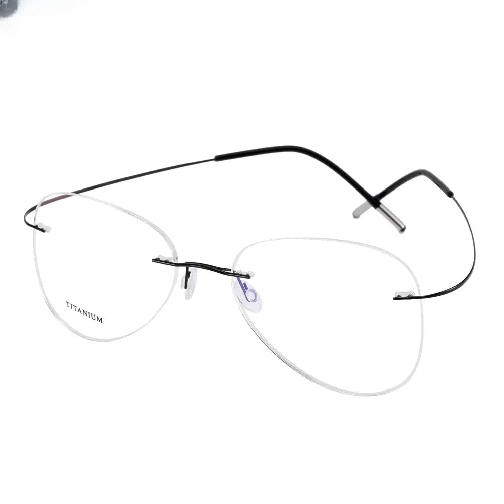 Unisex Oval Rimless Titanium Prescription Glasses 200024 — view 8 | Rx Spectacle