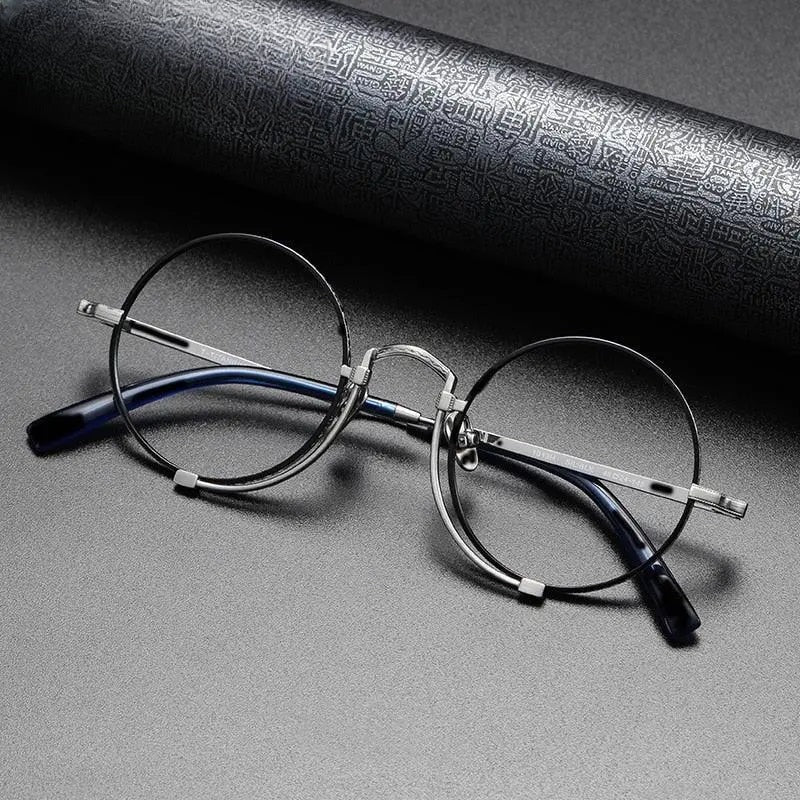Unisex Round Full Rim Titanium Prescription Glasses 1013h — view 1 | Rx Spectacle