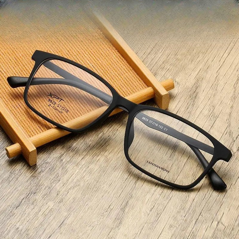 Unisex Square Full Rim Titanium Prescription Glasses 9829 — view 1 | Rx Spectacle