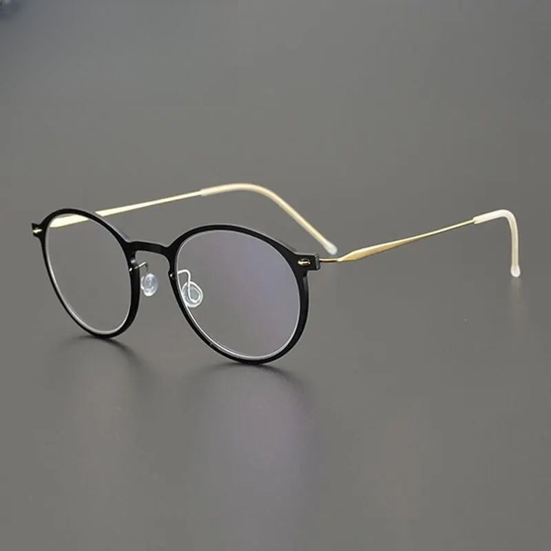 Unisex Round Full Rim Titanium Prescription Glasses Gxyj955 — view 6 | Rx Spectacle