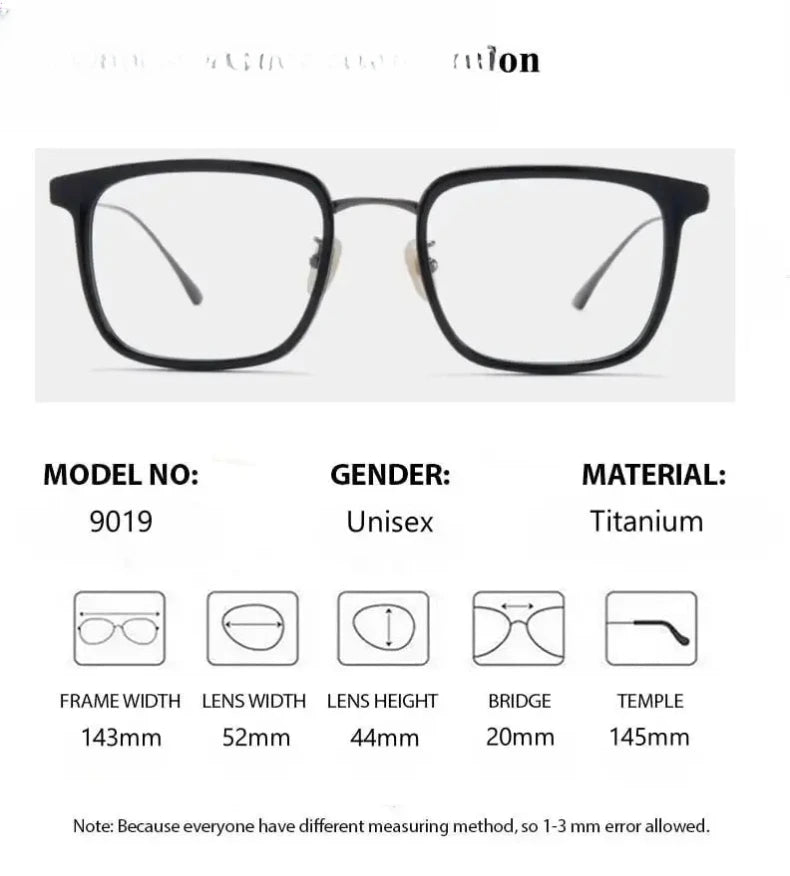 Unisex Square Full Rim Titanium Prescription Glasses 90194 — view 2 | Rx Spectacle