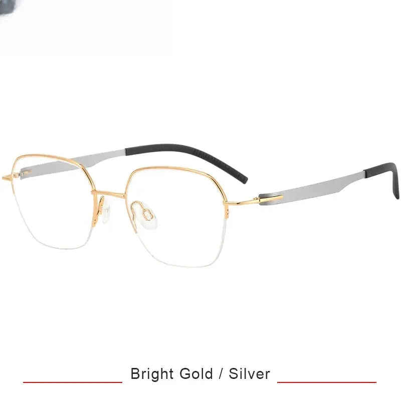 Women's Polygon Semi-Rimless Titanium Screwless Prescription Glasses 315002 — view 3 | Rx Spectacle