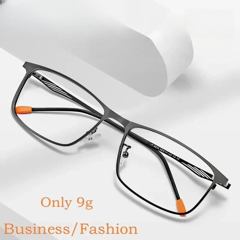 Men's Square Full Rim Alloy Oversized Prescription Glasses 8835 — view 1 | Rx Spectacle