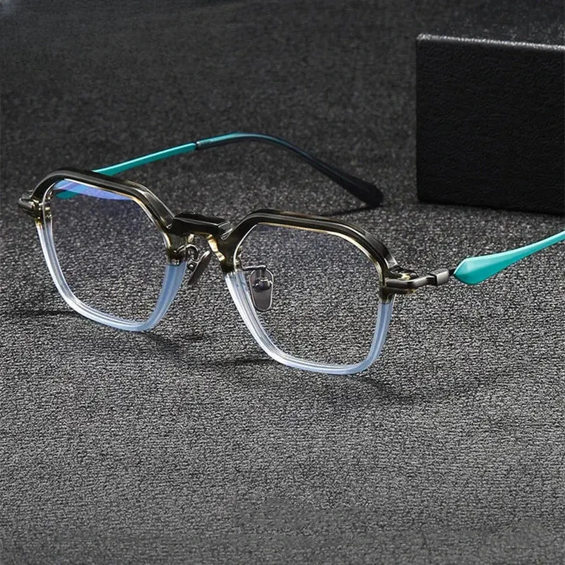Unisex Polygon Full Rim Titanium Prescription Glasses 36065 — view 1 | Rx Spectacle