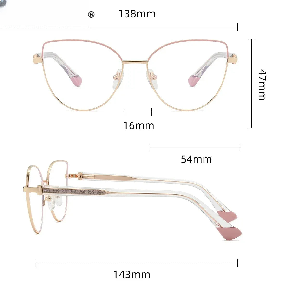 Women's Cat Eye Full Rim Alloy Reading Glasses 778001 — view 2 | Rx Spectacle