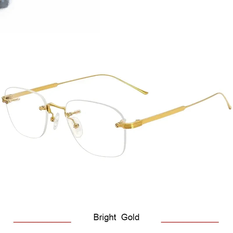 Unisex Oval Rimless Titanium Prescription Glasses 2280 — view 7 | Rx Spectacle