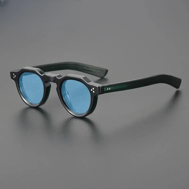 Unisex Round Full Rim Acetate Flat Top Prescription Glasses M002 — view 20 | Rx Spectacle