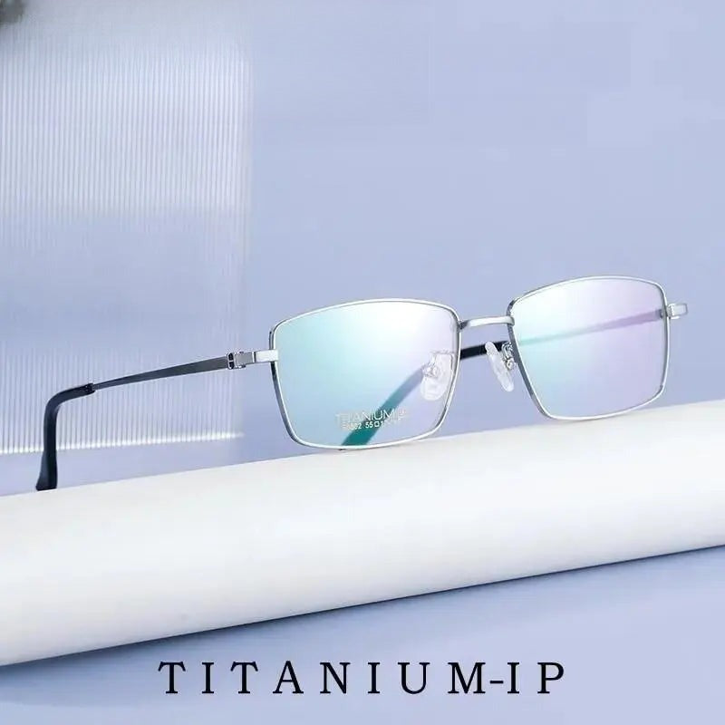 Men's Square Full Rim Titanium Prescription Glasses 98662a — view 1 | Rx Spectacle