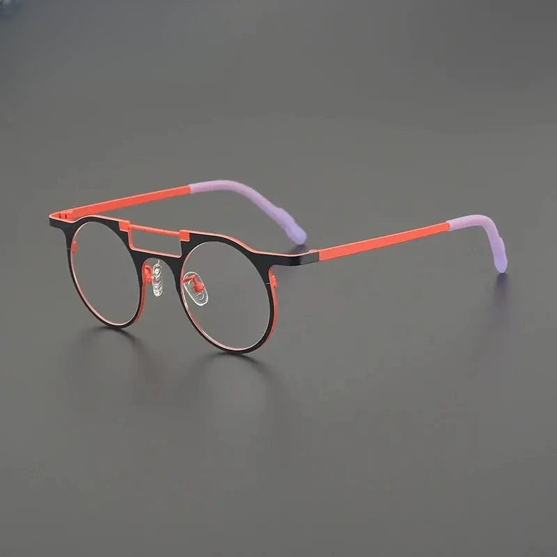Women's Round Full Rim Titanium Double Bridge Prescription Glasses G85855 — view 8 | Rx Spectacle