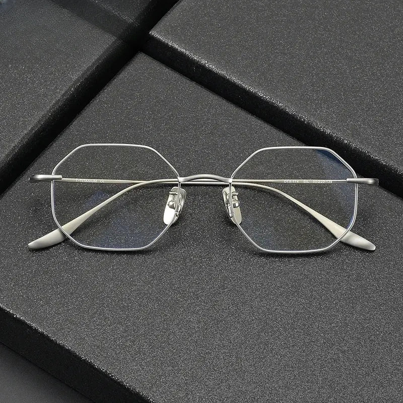 Women's Square Full Rim Titanium Prescription Glasses 62174 — view 1 | Rx Spectacle